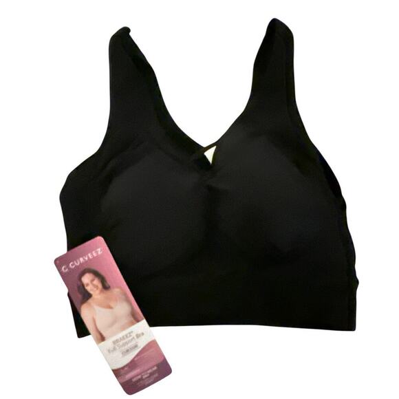Curveez Women's Full Coverage 7 Wonders Bra Comfort Stretchy Size L Black NWT - Picture 2 of 9